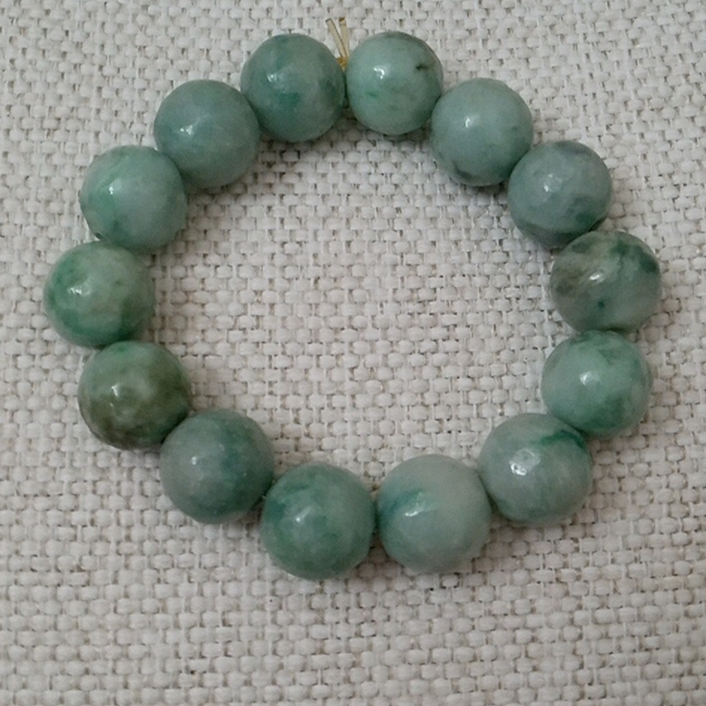 Round beads mini stone jade bead tretch